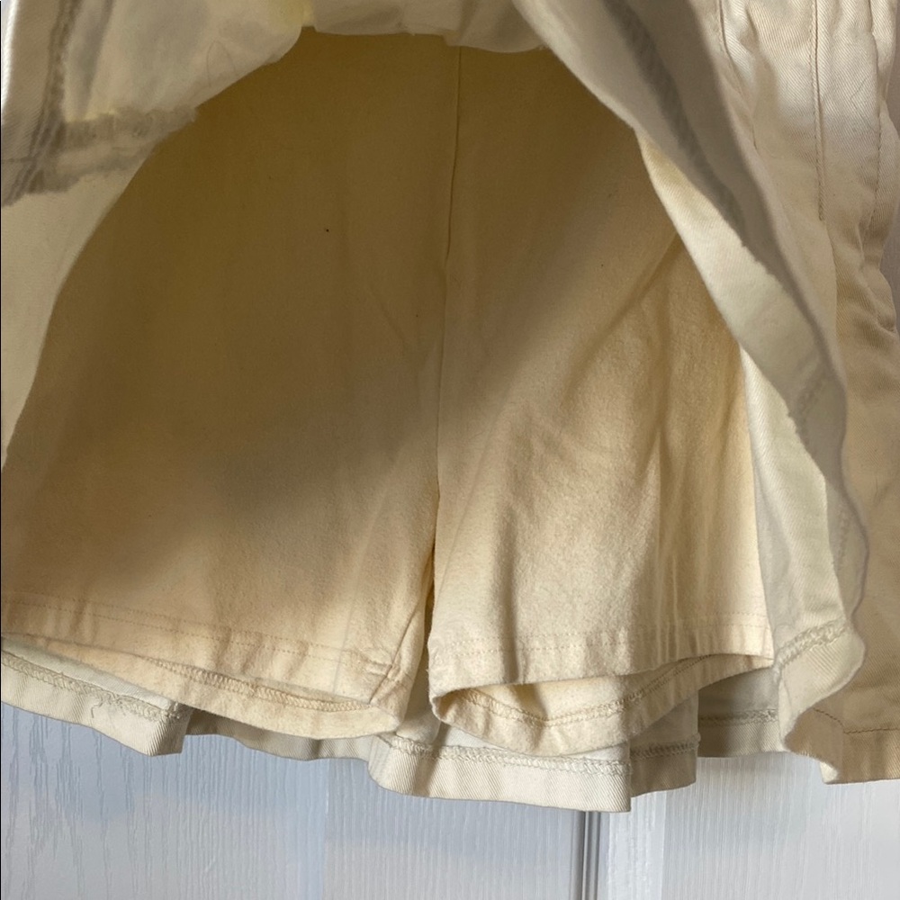 Cream Pleated Women's Skort - Picture 2 of 4